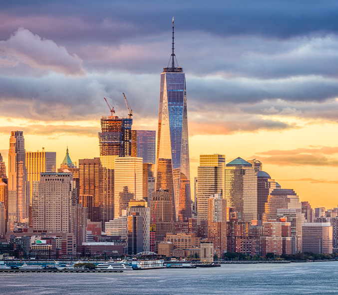 Skyline of New York City Financial District