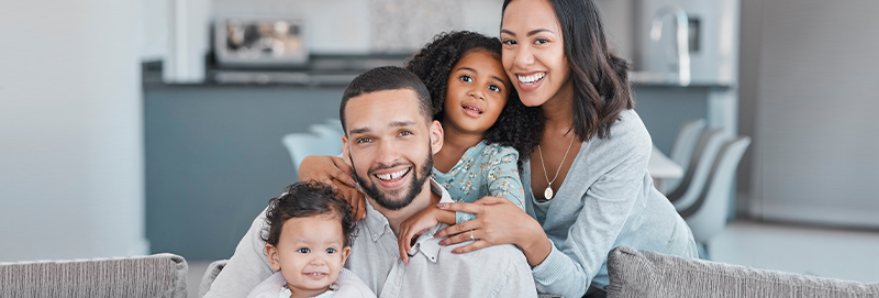 Happy diverse family