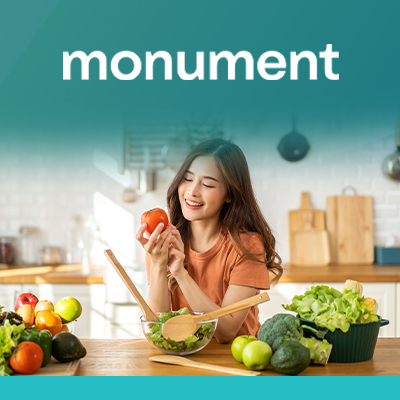 Monument - Female eating healthy