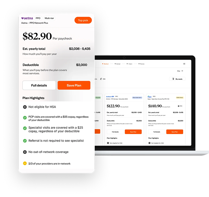 healthee mobile and web screenshot